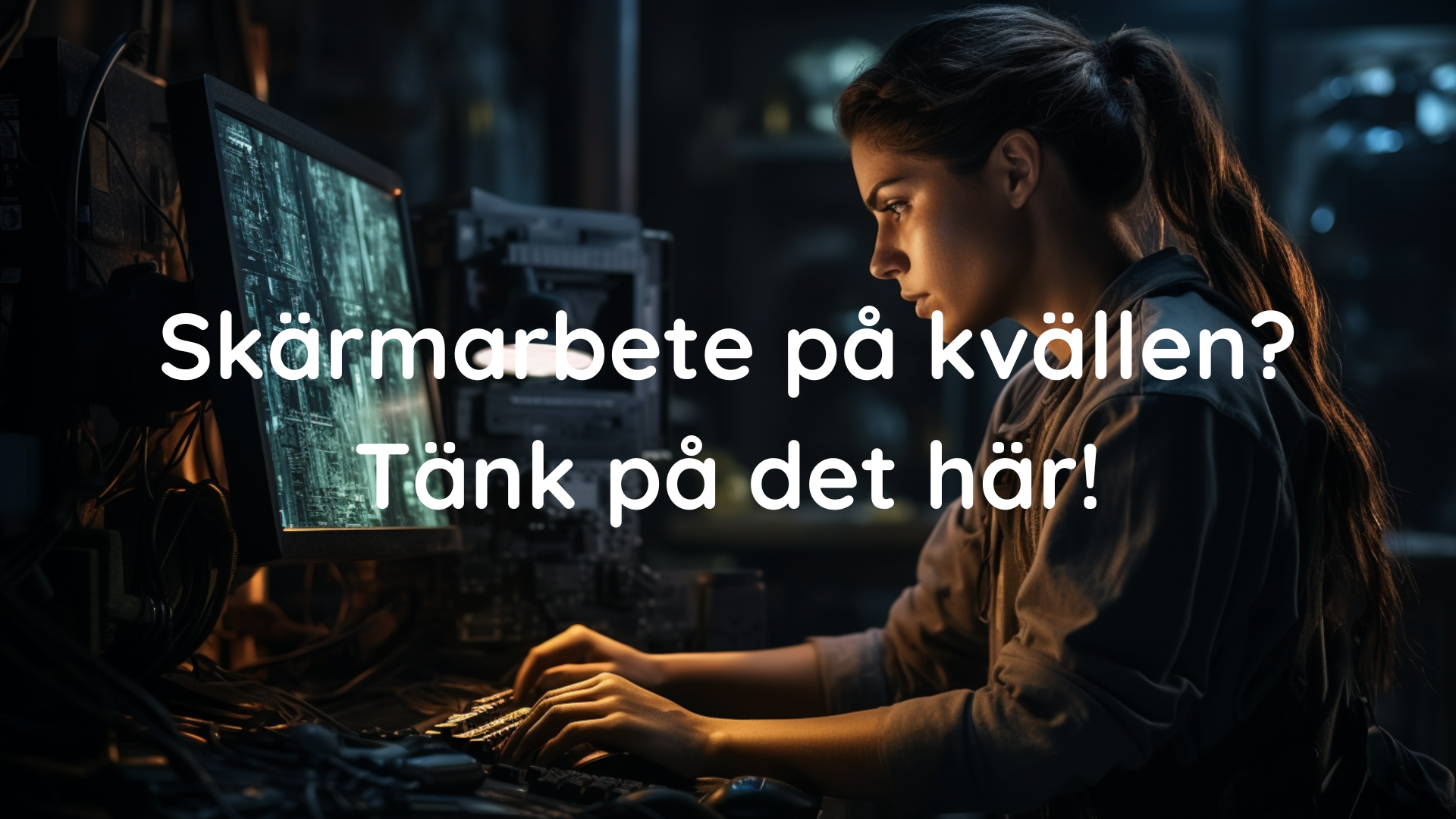 Skärmarbete på kvällen